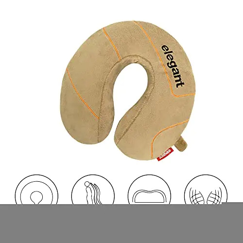 Elegant Memory Foam Travel Pillow - Soft Fur Fabric Covering, Removable For Easy Cleaning, Adaptive Neck Support