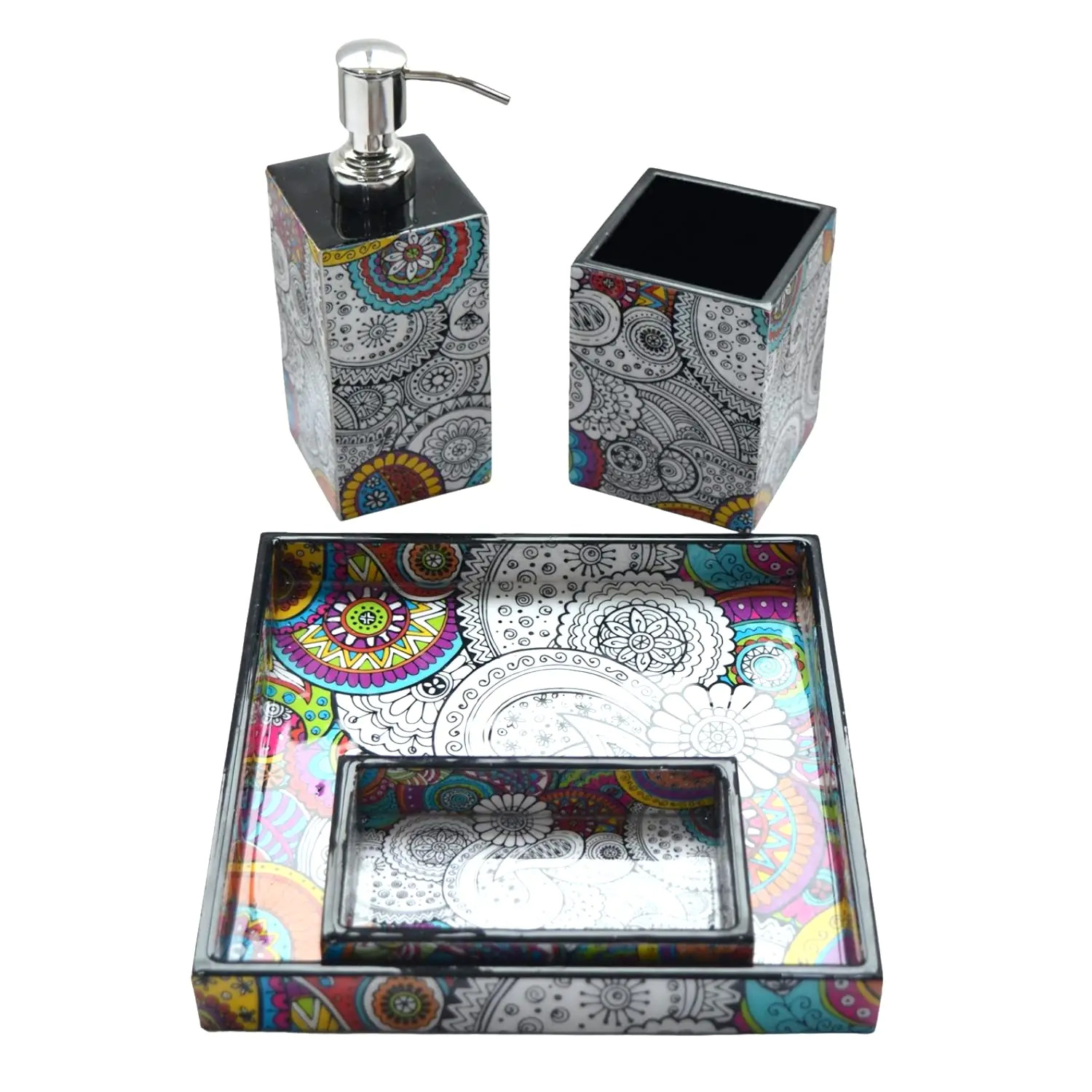 Wood Bathroom Accessory Set Vibrant Design Premium Finish