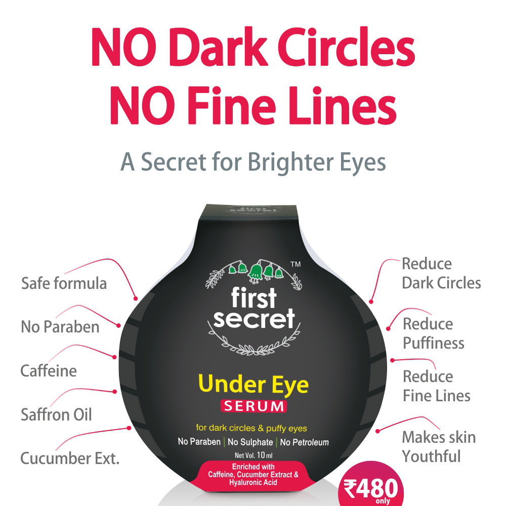 Under Eye Serum For Dark Circles - 10 Mg, Liquid Form | Anti-wrinkles, Deep Cleansing, Hydrating, Nourishing With Caffeine, Saffron Oil & Cucumber Extract