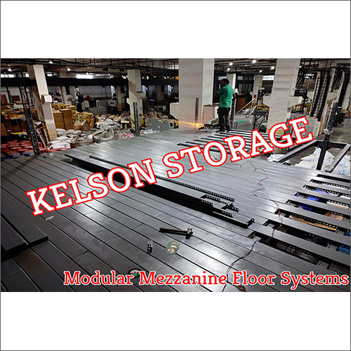 ग्रे मॉड्यूलर मेजेनाइन फ्लोर