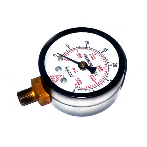 Pressure Gauge - Glass Dial, Stainless Steel Body | Industrial Usage, Plastic Pointer Material