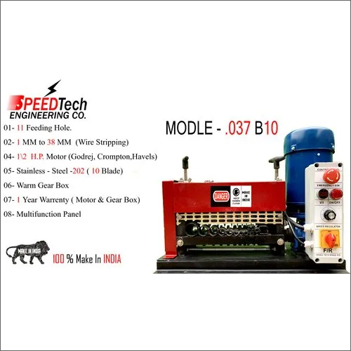 Single Phase Wire Stripping Machine - Stainless Steel, Industrial Use | Automatic, High Efficiency, Plc Controlled