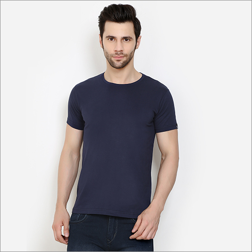 Men's Navy Blue Round Neck T-Shirt & Shorts
