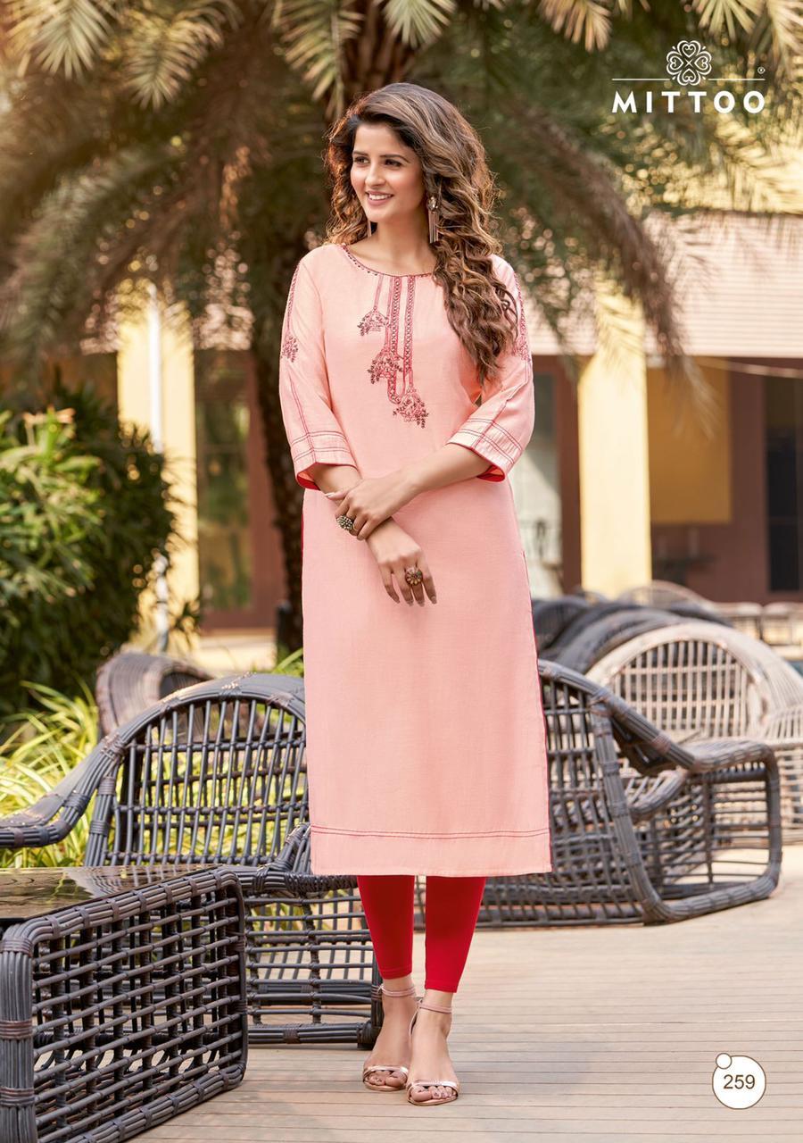 Heavy Rayon Kurti - Handworked Embroidery, Customized Sizes 36 Pieces Minimum | Breathable 3/4th Sleeve, Modern Ethnic Pattern