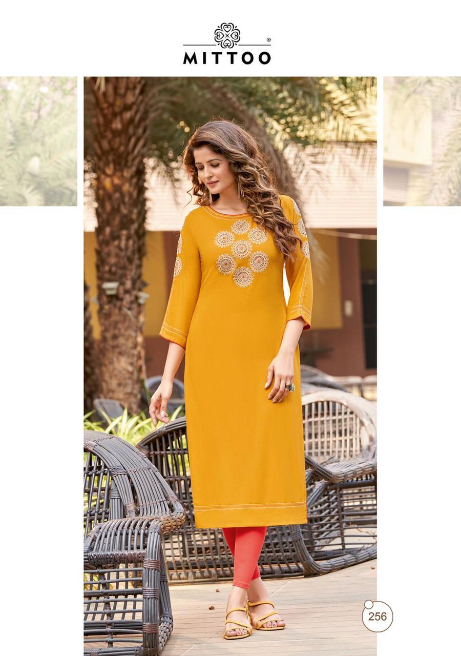 Heavy Rayon Kurti - Handworked Embroidery, Customized Sizes 36 Pieces Minimum | Breathable 3/4th Sleeve, Modern Ethnic Pattern