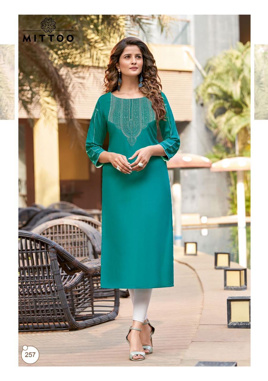 Heavy Rayon Kurti - Handworked Embroidery, Customized Sizes 36 Pieces Minimum | Breathable 3/4th Sleeve, Modern Ethnic Pattern