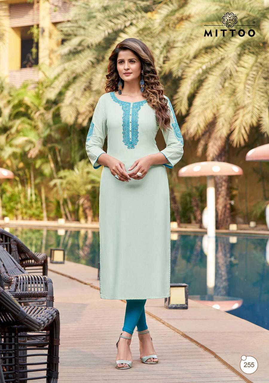 Heavy Rayon Kurti - Handworked Embroidery, Customized Sizes 36 Pieces Minimum | Breathable 3/4th Sleeve, Modern Ethnic Pattern
