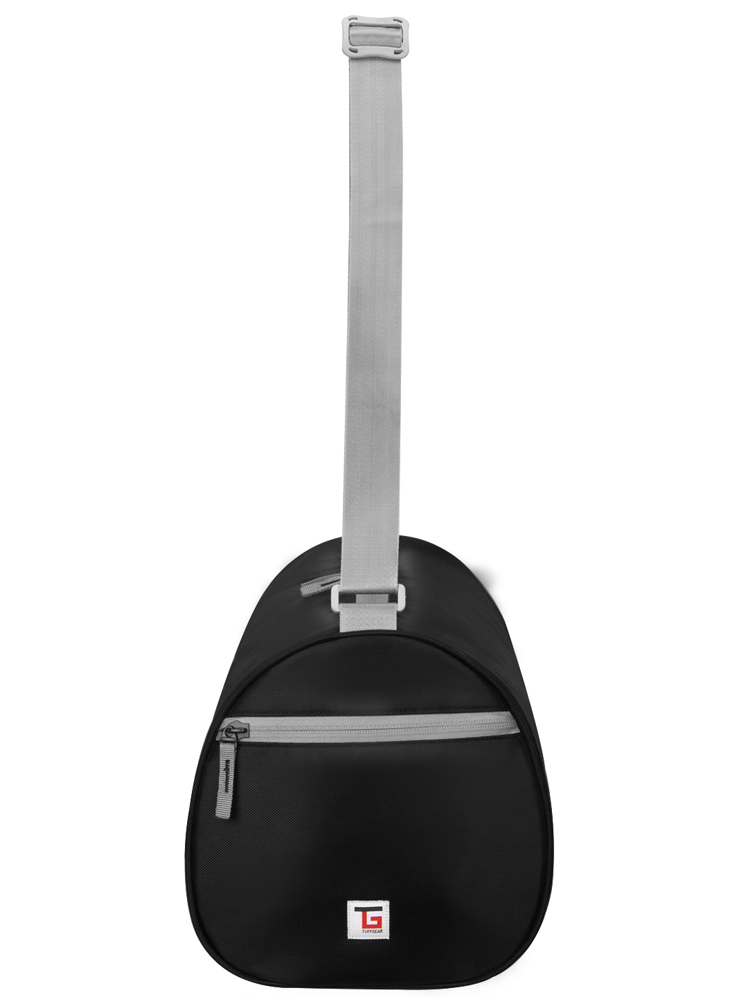 Tuffgear Workout Gym Bag Black 23 Litre - Durable Nylon, 9.25x17x9 Inches, Solid Black | Moisture Proof, Large Capacity, Adjustable Shoulder Strap, Zipper Top