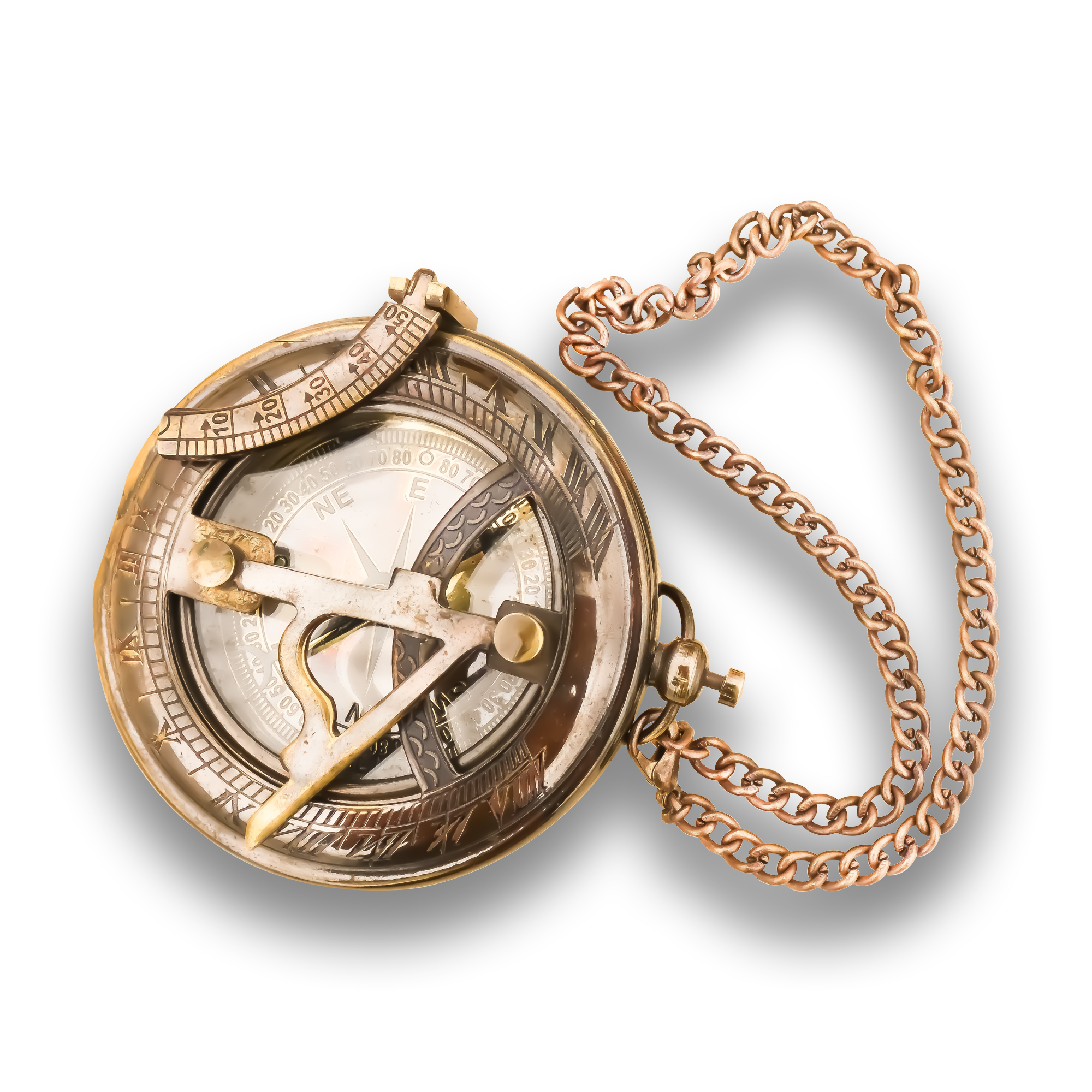 Antique Nautical Push Button Pocket Compass - Brass Material, Diameter: 2.5 Inches, Height: 0.5 Inches, Antique Brass Finish | Handcrafted, Lightweight, Compact, 8 Directional Reference Points