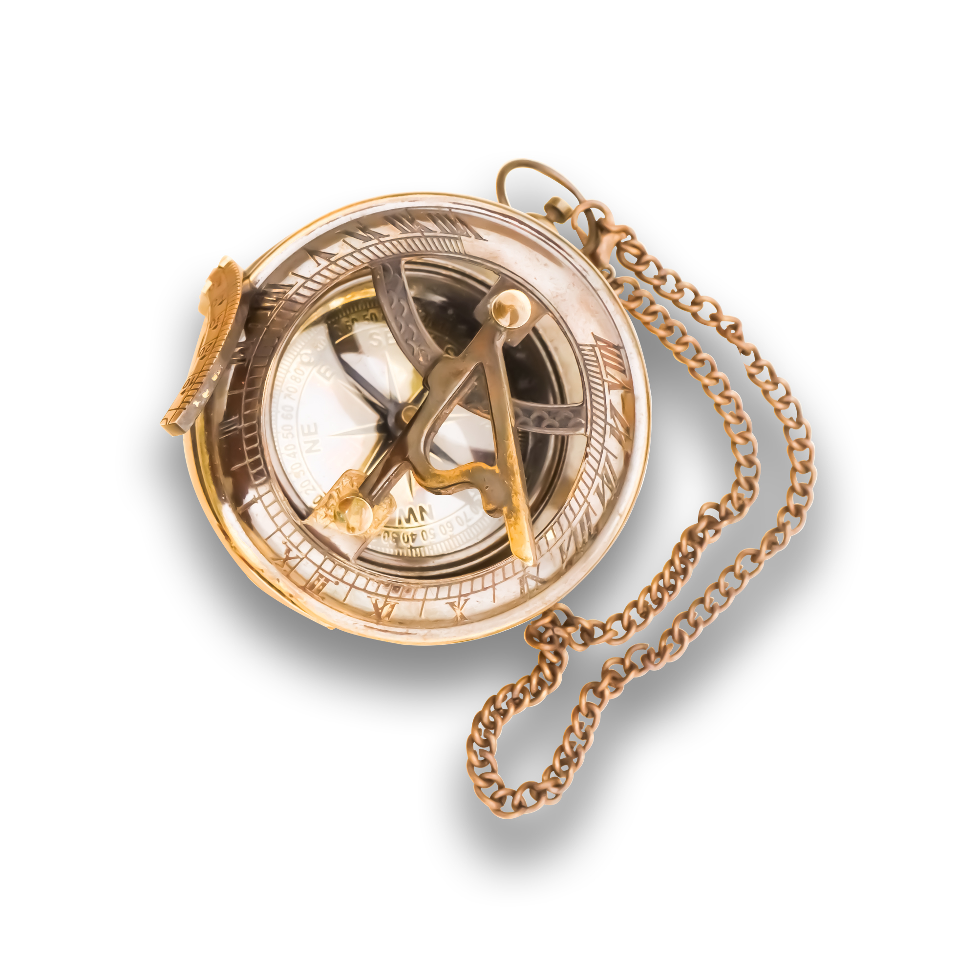 Antique Nautical Push Button Pocket Compass - Brass Material, Diameter: 2.5 Inches, Height: 0.5 Inches, Antique Brass Finish | Handcrafted, Lightweight, Compact, 8 Directional Reference Points