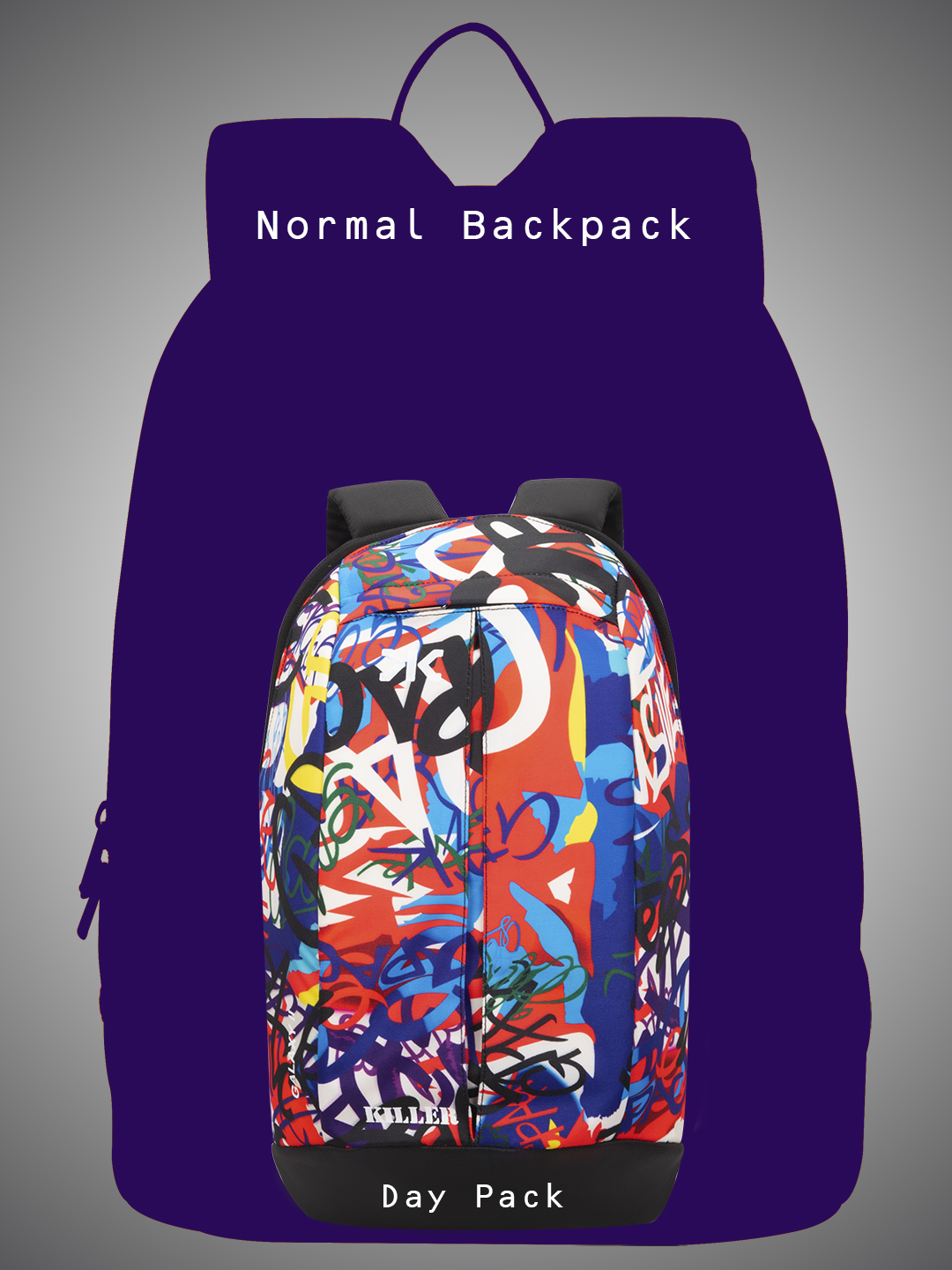 Killer Galaxy G Pack 12l Daypack - High-grade Pu Coated Polyester Fabric, 9.5x16x4.5 Inches , Unisex Multi-purpose Hiking Backpack With Moisture Proof Zipper Top