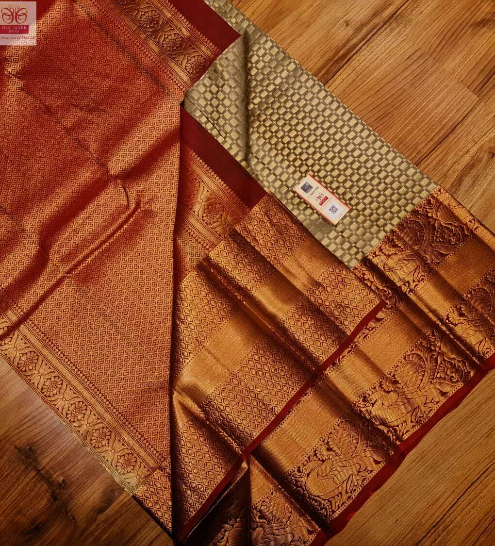 Grey Wedding Wear Silk Saree New Shaded Colour