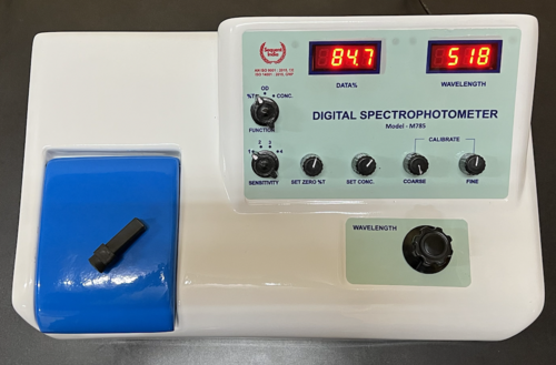 Digital Spectrophotometer - Electric Power Supply, Industrial Usage | White Color Finish, Precision Measurement Capabilities
