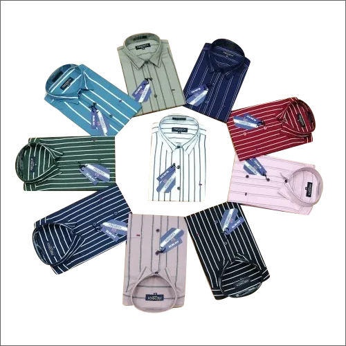 Washable Mens Slim Fit Striped Shirts