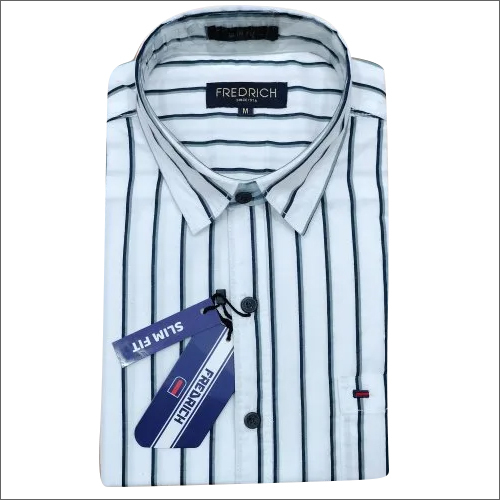 Washable Mens Slim Fit Striped Shirts