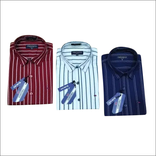 Washable Mens Slim Fit Striped Shirts