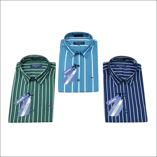 Washable Mens Slim Fit Striped Shirts