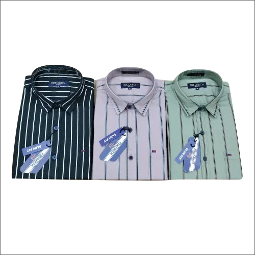 Washable Mens Slim Fit Striped Shirts