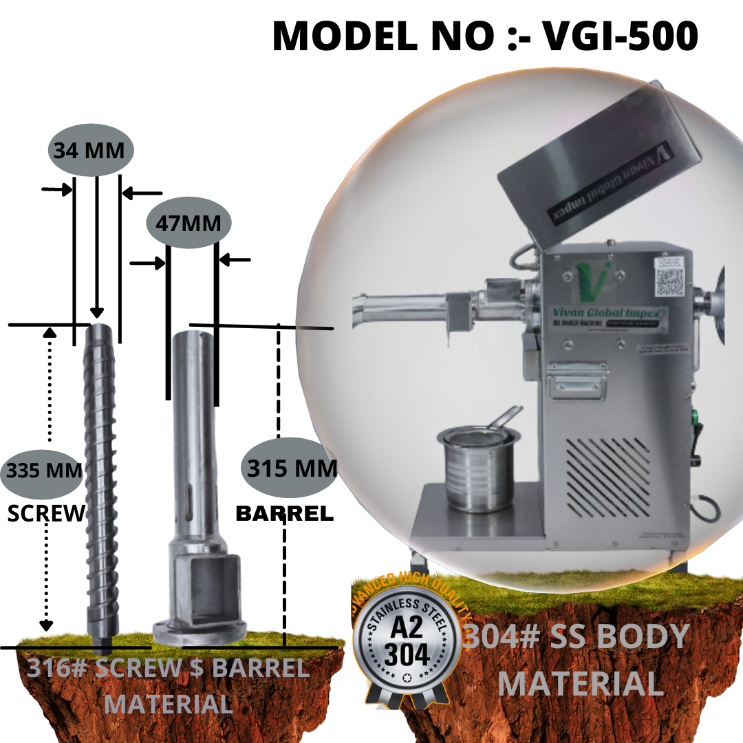 Silver 2000 Watt Cold Press Oil Maker Machine For Business Use