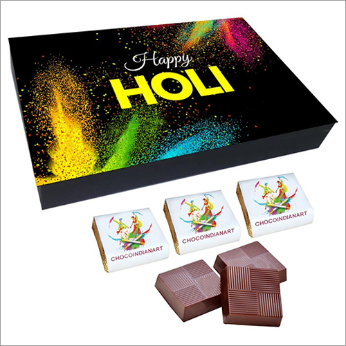 Brown Chocolate Gift Box For Holi Wishes