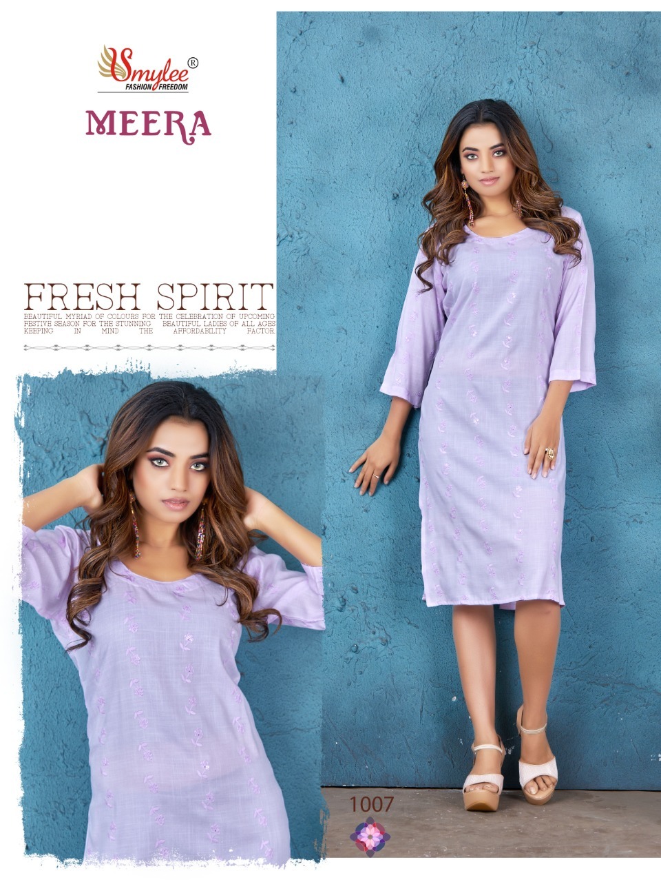 Rayon Kurti - All Over Chicken Pattern, 3/4th Sleeve, Washable, Available In M, L, Xl, Xxl Sizes