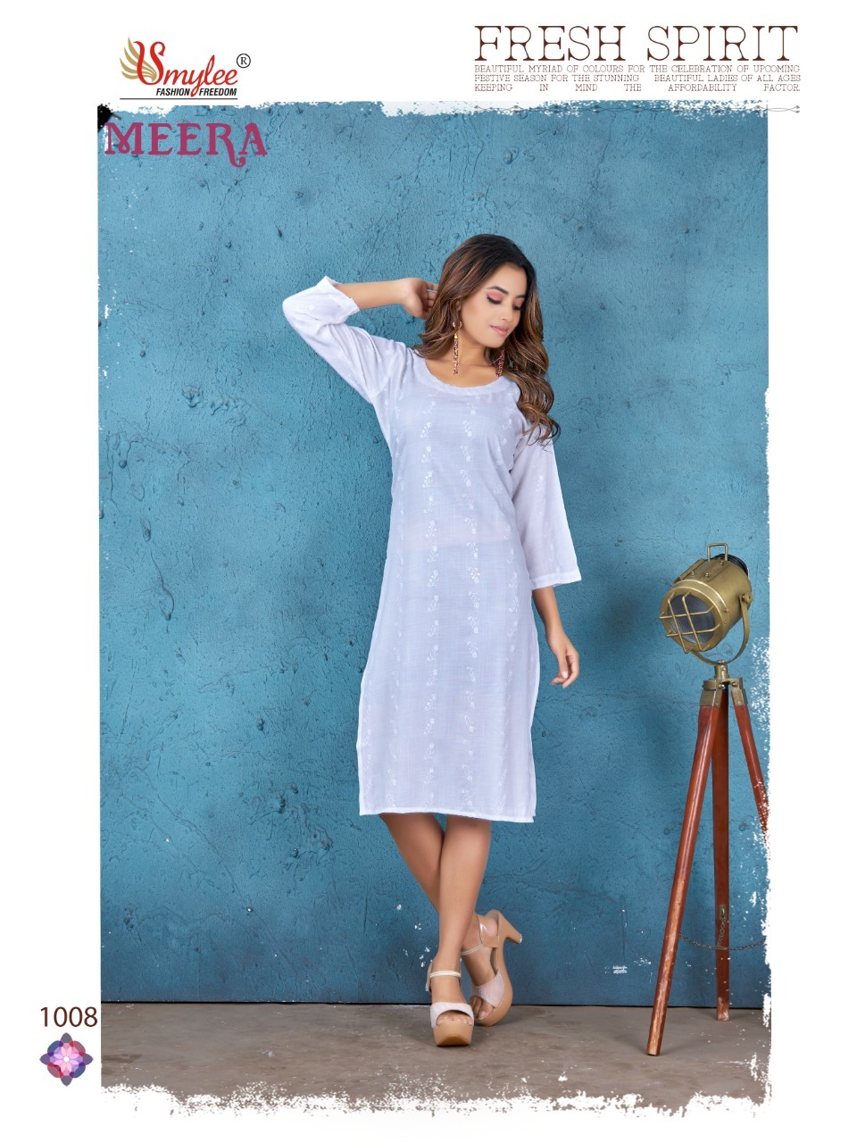 Rayon Kurti - All Over Chicken Pattern, 3/4th Sleeve, Washable, Available In M, L, Xl, Xxl Sizes