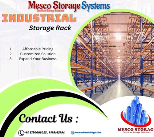 Industrial Pallet Rack - Mild Steel, Rectangle Shape, Orange-Blue Color | High-Durable Space-Saving System for Hazardous and Heavy Item Storage