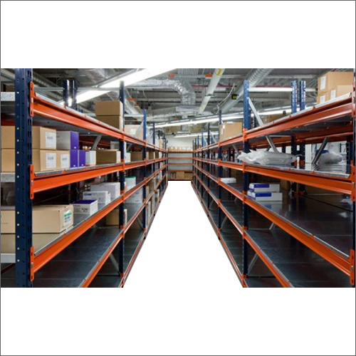 ऑरेंज-ब्लू मेटल शेल्विंग रैक