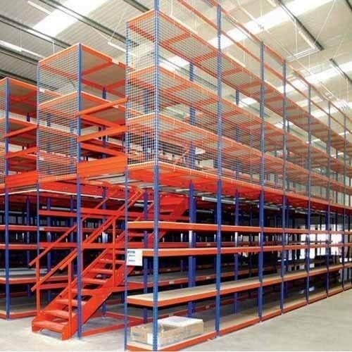 Industrial Multi Tier Racks - Color: Orange-Blue