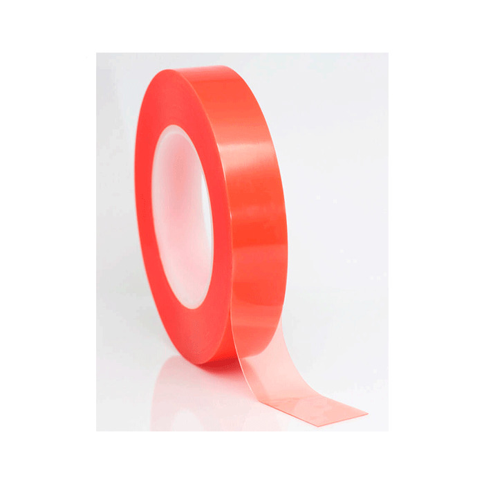 Double Sided Red Liner Polyester Tape - Length: 40-50 Meter (M)