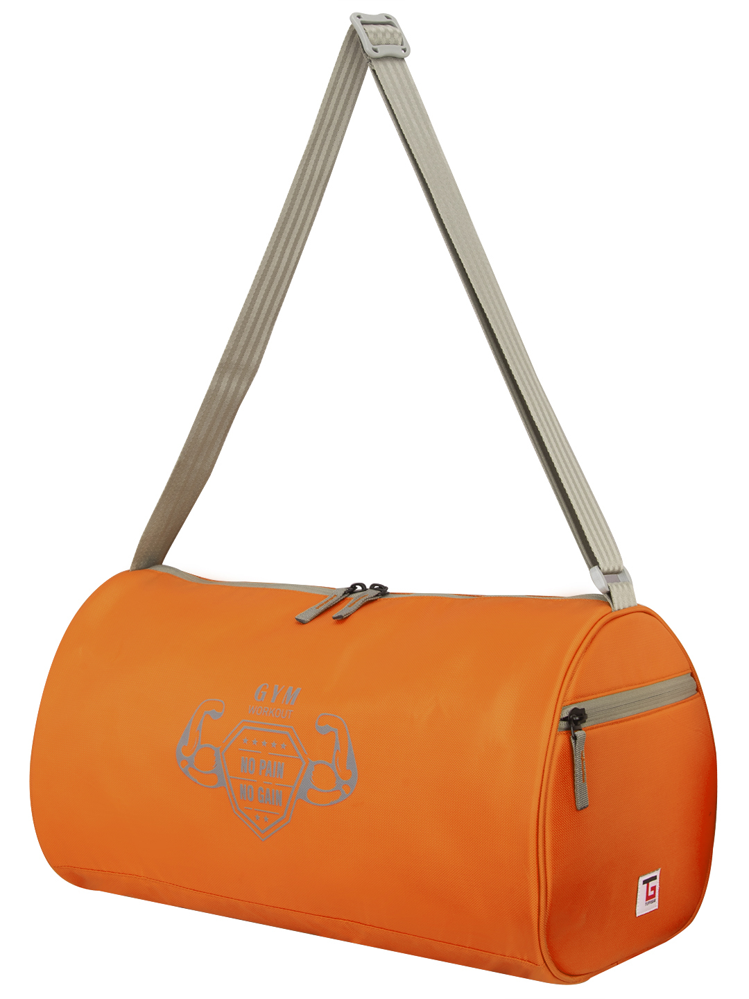 Gym Bag Tuffgear Workout Orange 23 Litre - 17x9.25x9 Inches, Moisture Proof, Durable Straps, Large Capacity, Adjustable Shoulder Strap, Zipper Top