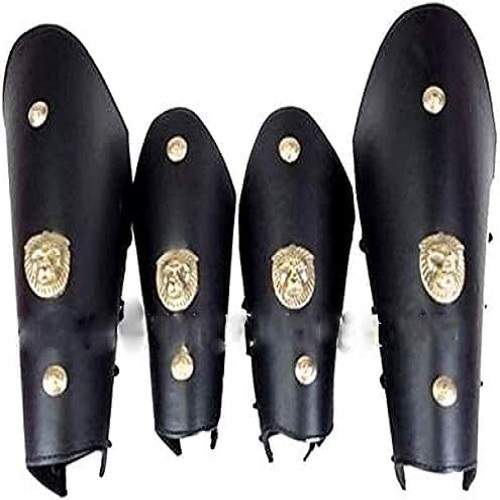 Medieval Halloween Roman Leather Greek Armor Leg And Arm Guard Black