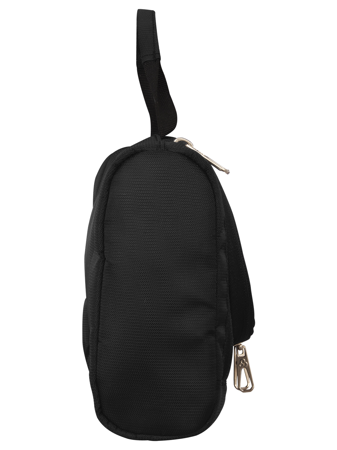 Cosmus Max Toiletry Pouch Black - Water-resistant Durable Polyester, 12 X 7.5 X 3.25 Inches, Convenient Compartments, Top Hook For Hanging, Easy Clean