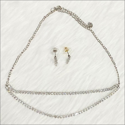 Different Available Ladies Artificial Rhodium Pendant Set