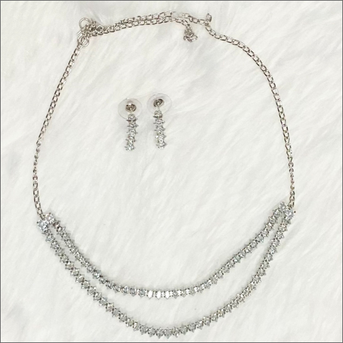 Different Available Ladies Artificial Rhodium Pendant Set