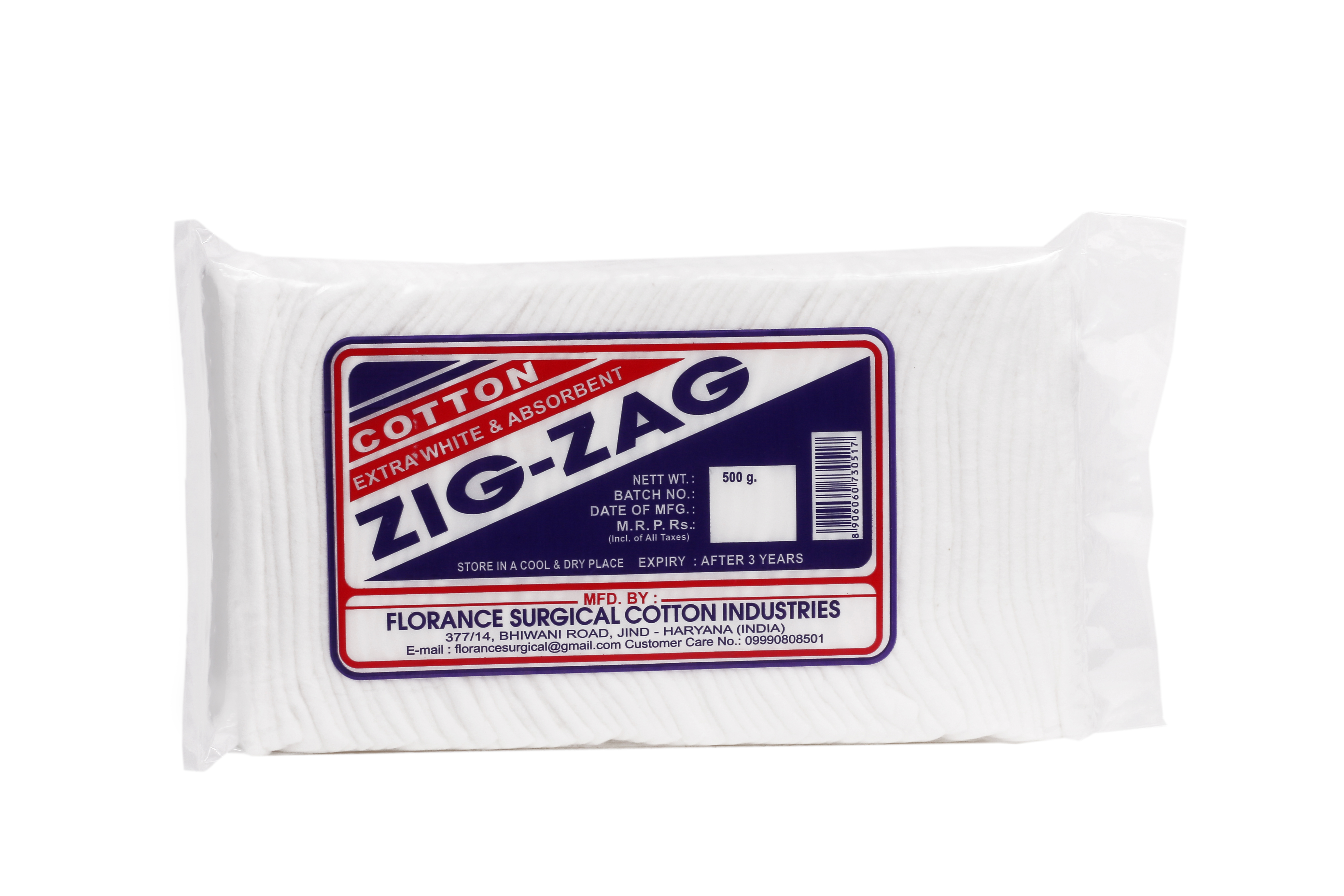 Cotton Zig-zag - 100% Cotton, 10cm X 10cm | Sterile For Medical, Beauty, Household Use, 100 Pieces