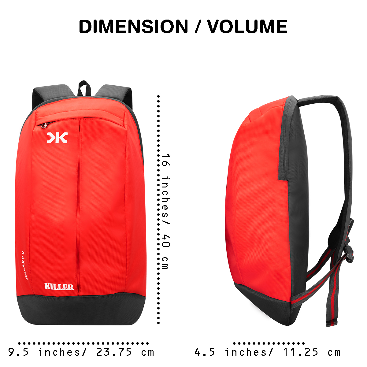 Killer Galaxy Red 12l Daypack - High-grade Pu Coated Polyester Fabric 16x9.5x4.5 Inches Red Multi-purpose Moisture Proof Zipper Top