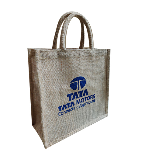 Jute Promotional Printed Bag - Green, Customizable Design Options | Patch Handle, Ideal for Advertising, Gifts, and Shopping