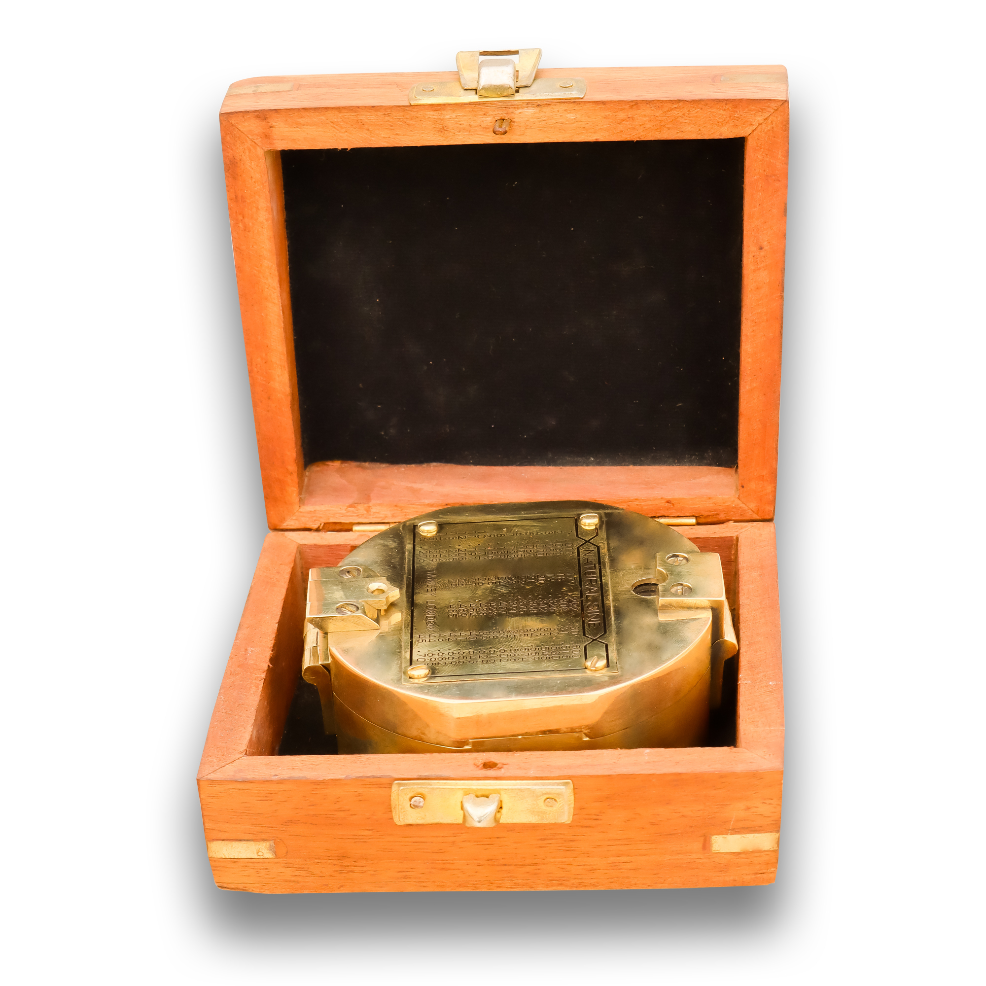 Handmade Nautical Brass Brunton Level Compass With Box