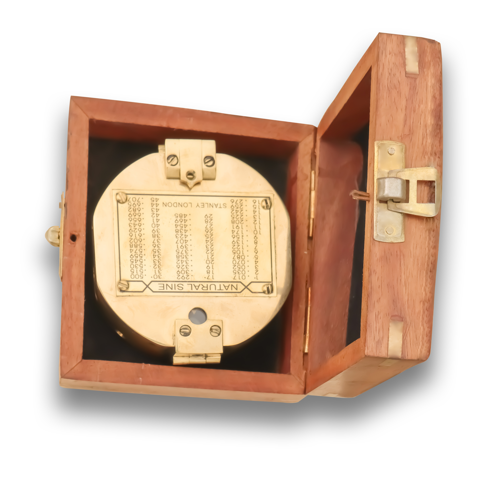 Handmade Nautical Brass Brunton Level Compass With Box