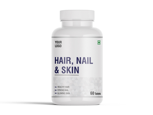 HAIR SKIN AND NAILS - Biotin Supplement Tablets , Fast-Acting Antioxidant for Healthy Growth and Strength, Custom Flavor and Ingredients, Cool and Dark Storage