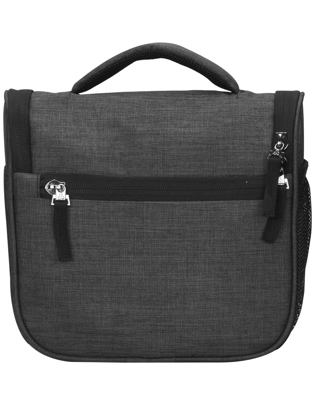 Luxe Unisex Multiple Pocket Stylish Toiletry Bag - Linen, 9.0x9.0x4.0 Inches, Dark Grey | Waterproof, Lightweight, Dual Zipper Design, Foldable