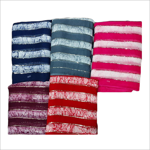 मल्टीकलर प्योर जॉर्जेट सेकेस वर्क फ़ैब्रिक