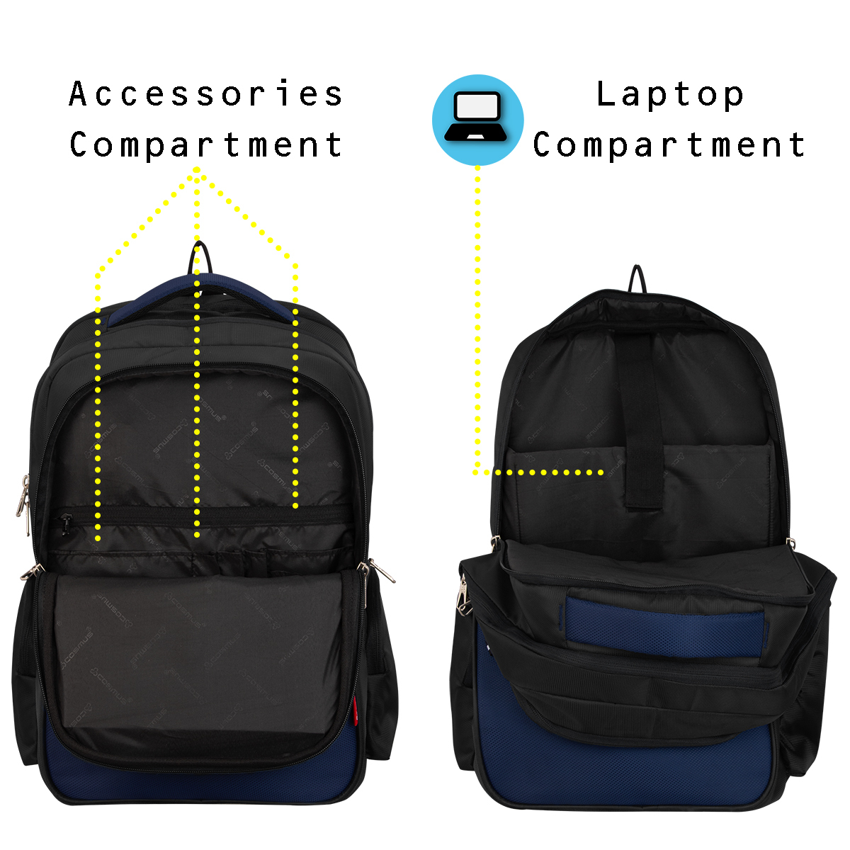 Blue Polyester Waterproof Laptop Backpack Design: Solid