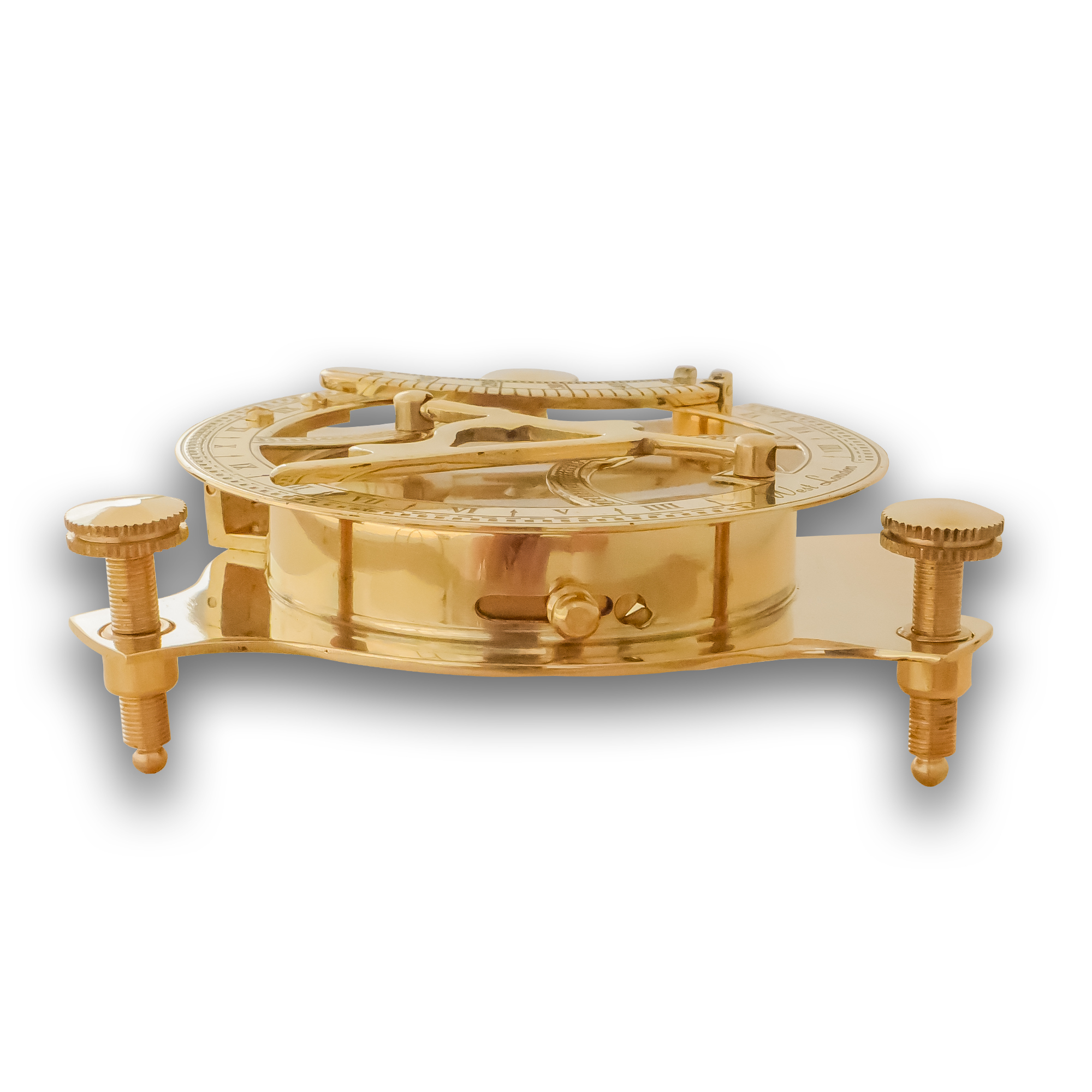 Nautical Vintage Marine Sundial Compass - 4 Inch, Solid Brass & Glass Material, Handmade, Shiny Brass Finish, Unique Round Shape | Ideal Gift For Nautical Collectors, Travelers, Campers, & Sailors