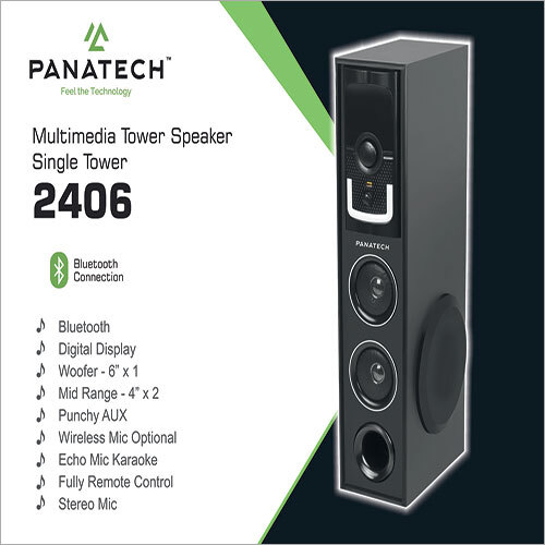 Black Multimedia Tower Speaker Single Tower 2406