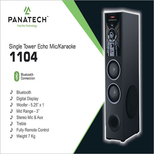 Black Single Tower Echo Mic Karaoke 1104
