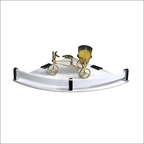 8x8 Acrylic Corner White Shelf - Glossy Finish, Customized Shape, Various Sizes Available | Perfect for Space-Saving Display Solutions