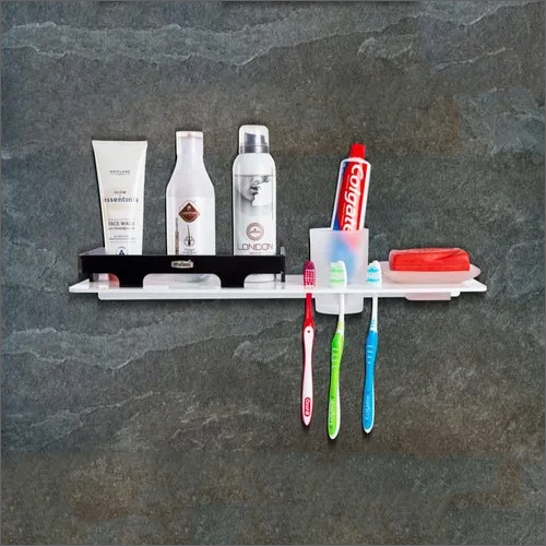 3 In 1 Wall Mounted Acrylic Tumbler Holder - Hdpe Material, Glossy Finish, Customized Shape, Various Sizes Available | Ideal For Organizing Personal Care Items
