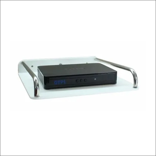 Acrylic Set Up Box White Stand - Plastic Material, Bar Design, Black & White Display Color | Compatible With Tata Sky, Videocon, Hathway, Airtel, Dish Tv